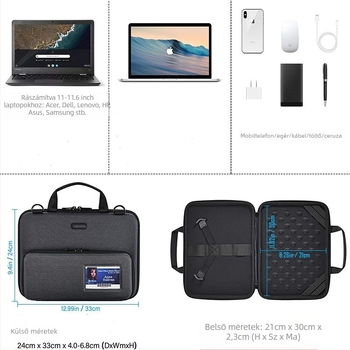 EVA laptop táska - lélegző, vízálló, kopásálló, ütésálló, könnyű
