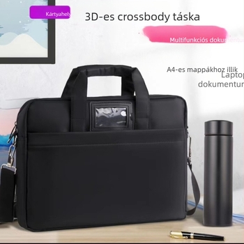 Oxford anyagú laptop táska, üzleti táska, uniszex, poliészter bélés, egyszínű modell