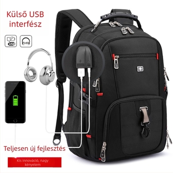 KINGSGEAR 16 hüvelykes laptop hátizsák, nagy kapacitású, üzleti utazáshoz, Oxford anyag, uniszex, 36–55 L, lopás elleni védelem, görbült vállpántok, egyszínű
