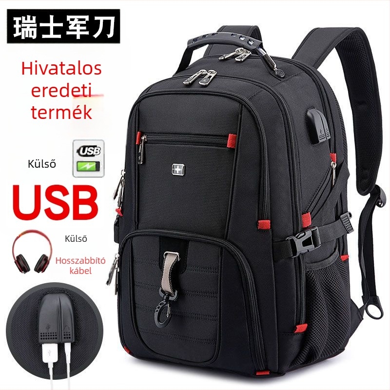 KINGSGEAR 16 hüvelykes laptop hátizsák, nagy kapacitású, üzleti utazáshoz, Oxford anyag, uniszex, 36–55 L, lopás elleni védelem, görbült vállpántok, egyszínű