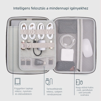 PU bőr textúrájú EVA keményhéjú, multifunkcionális laptop-táska 14–16 hüvelykes laptophoz, ütés- és fröccsenésálló, belső laptop tok
