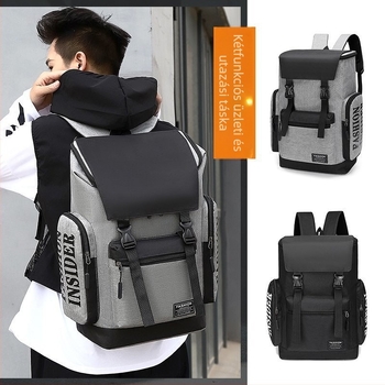 Nylon anyagú hátizsák, bővíthető kapacitás 20–35 L, illeszkedik 13 hüvelykes laptophoz, légpárnás vállpánttal