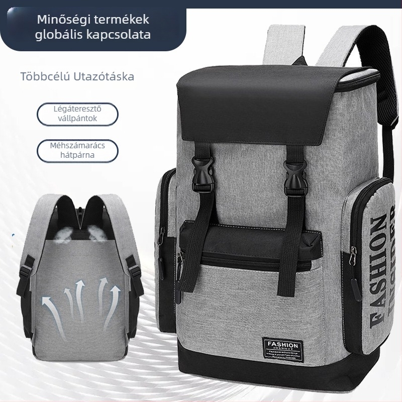Nylon anyagú hátizsák, bővíthető kapacitás 20–35 L, illeszkedik 13 hüvelykes laptophoz, légpárnás vállpánttal