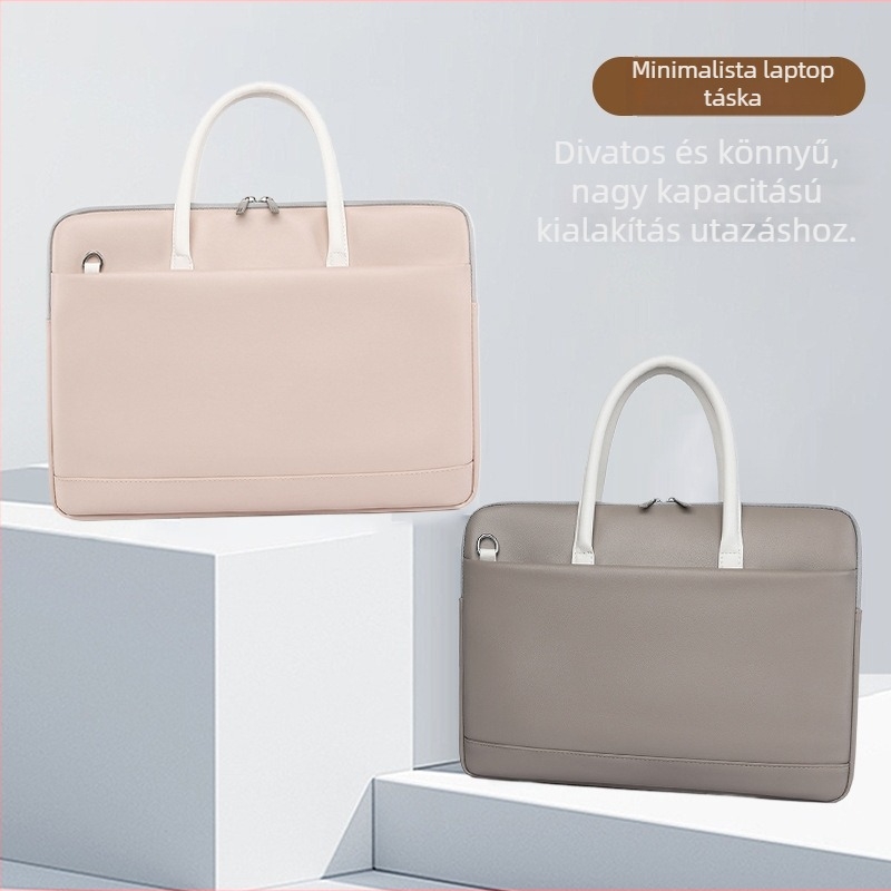 PU bőr laptop táska, elegáns válltáska, vízálló, 16 hüvelykes laptophoz