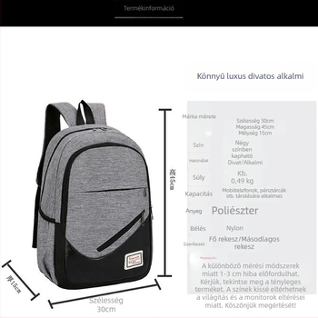 Oxford vászon üzleti laptop hátizsák, háromrészes készlet, nagy kapacitás, uniszex utazáshoz, USB töltés