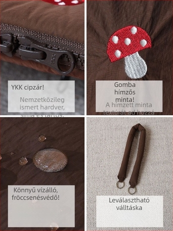 Gomba hímzéses laptop táska - rendkívül könnyű; geometriai minta; poliészter külső; poliészter bélés; friss és édes stílus