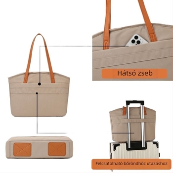 Kétfunkciós laptoptáska: crossbody vagy hátizsák - Oxford anyag, utcai stílus, uniszex, 2025 tavasz