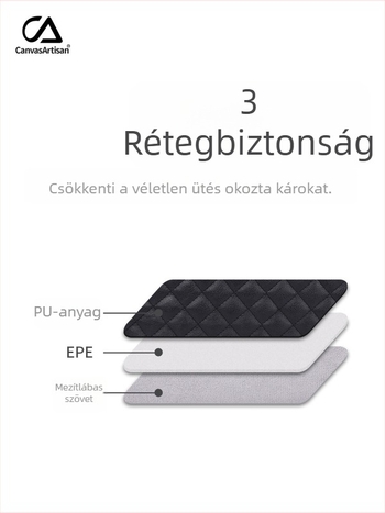 CanvasArtisan PU laptop táska — karos minta, kopásálló, ütésálló, poliészter bélés