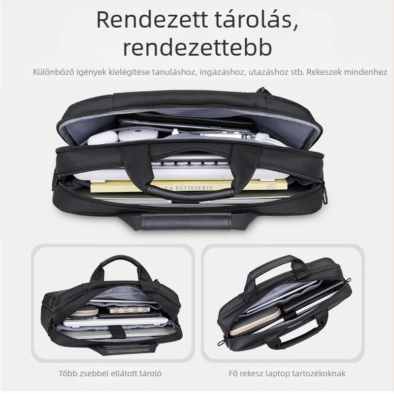 Brinch laptop táska, Oxford anyag, kiterjeszthető, városi stílus, poliészter bélés, uniszex