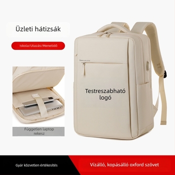 Oxford anyagú laptop táska, vízálló és lélegző, ütésálló gerincvédelmet nyújtó, könnyű, uniszex, Business Elite stílus