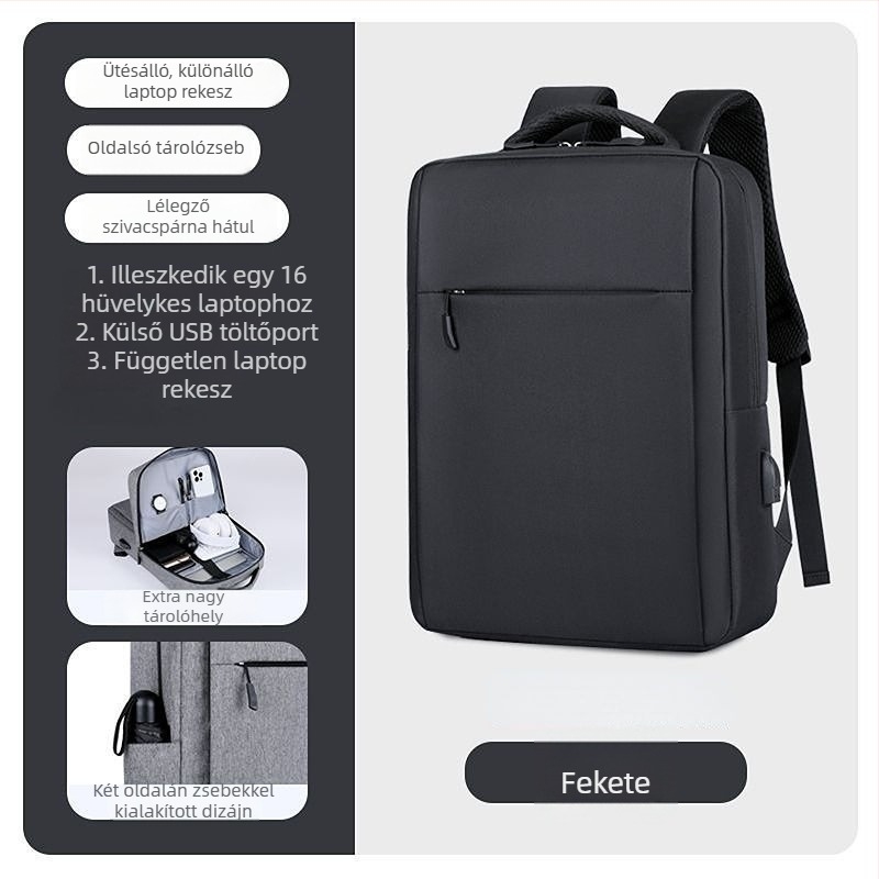 Laptop hátizsák PU anyagból, Oxford bélés, 2025 tavasz, férfiaknak
