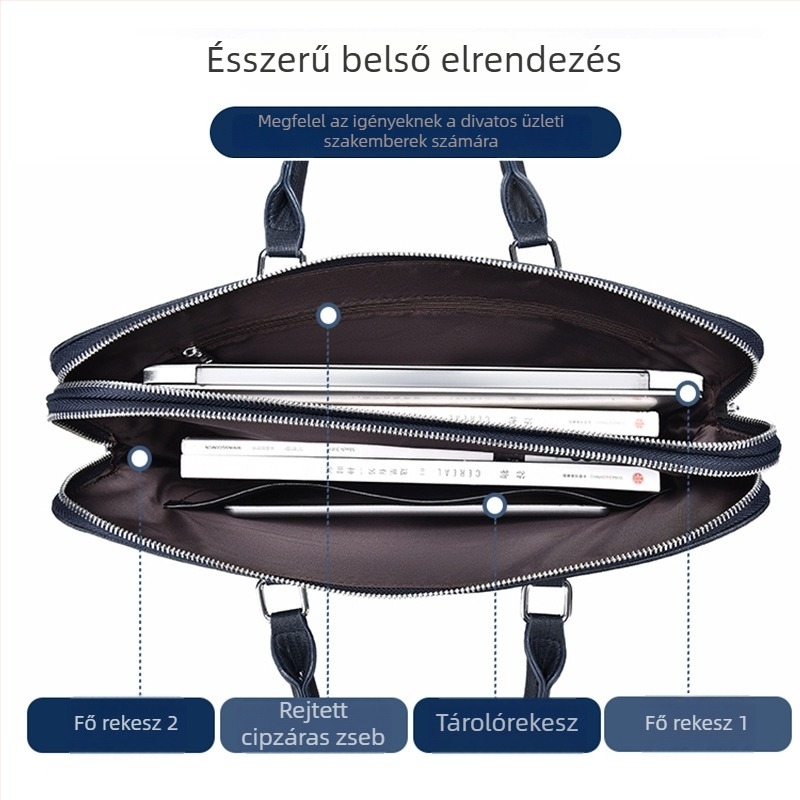 BADENROO PU üzleti aktatáska betűmintával és poliészter béléssel, üzleti utazásokhoz