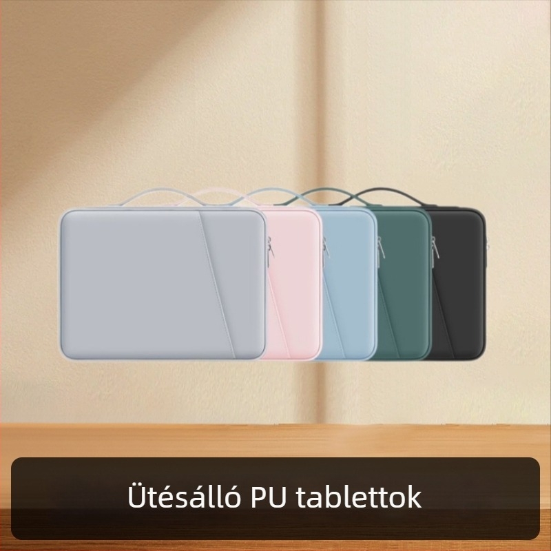 PU tabletáska diagonális elülső zsebbel, tollrekesszel, ütésálló védelemmel, 13 hüvelykes tabletához (iPad kompatibilis)