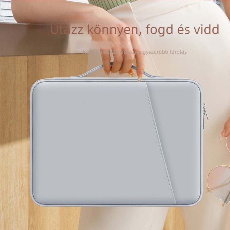 PU tabletáska diagonális elülső zsebbel, tollrekesszel, ütésálló védelemmel, 13 hüvelykes tabletához (iPad kompatibilis)