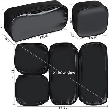 Sminkkészlet belső rendező táska, osztott rekeszekkel, vízálló PVC, Oxford bélés, cipzár
