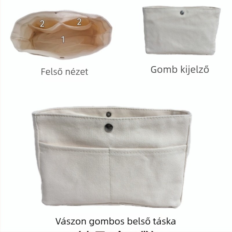 Vászon kozmetikai rendező táska, több zsebbel, nagy kapacitású, utazáshoz