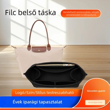 Filcből készült belső táska női kézitáskához, nagy kapacitás, támasztó keret, méretek: nagy és kicsi