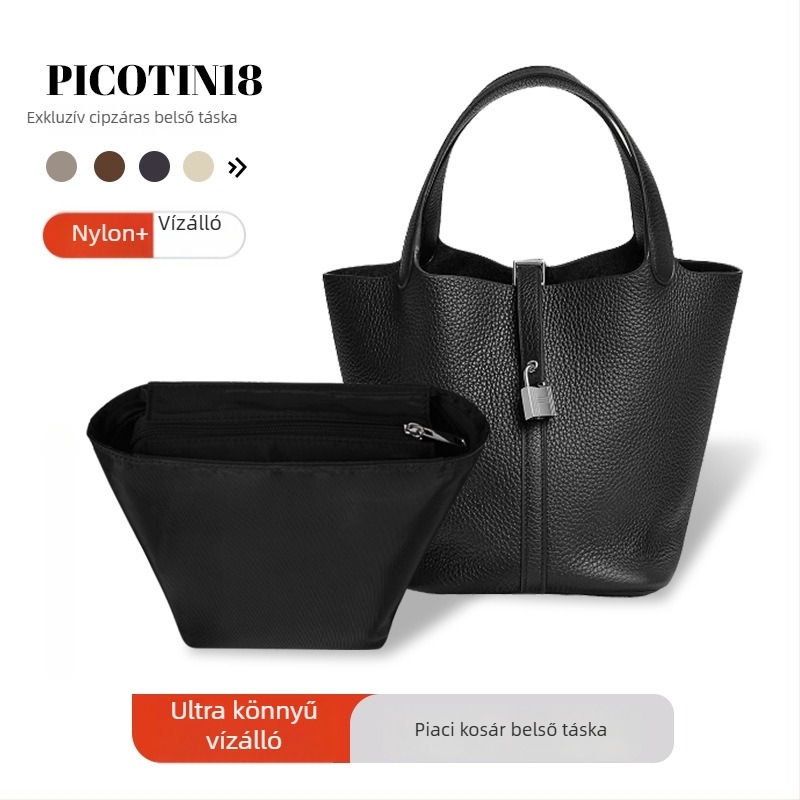 Picotin18 vízálló nylon belső szervező táska cipzárral — mindennapi használat, városi minimalizmus, nylon bélés, uniszex