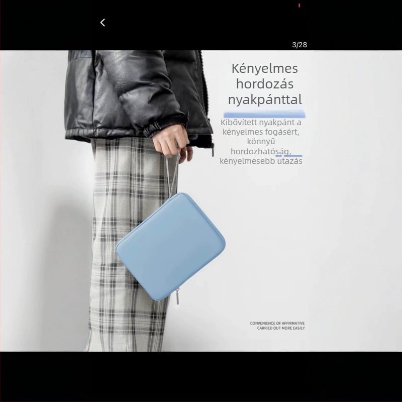 PU bőrhatású laptop tok – ütésálló, kopásálló, könnyű kialakítás, poliészter bélés, városi minimalista stílus