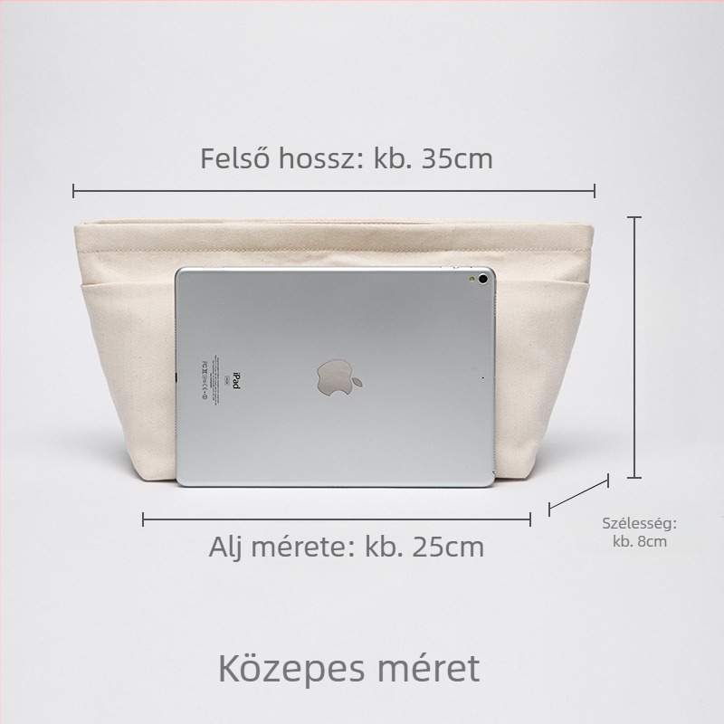 Kozmetikai táska vászonból cipzárral, belső rendezőzsebbel, szárny alakú dizájn, bélés vászon