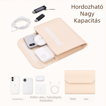 Power Bank tároló táska, kézben hordható stílus, PVC digitális szervező power bankokhoz, Modell A009a
