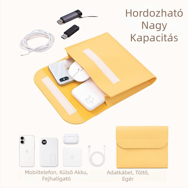 Power Bank tároló táska, kézben hordható stílus, PVC digitális szervező power bankokhoz, Modell A009a