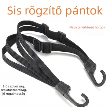 Multifunkcionális motorkerékpár rögzítő heveder – megerősített, kopásálló elasztikus kötél sisakhoz és poggyászhoz