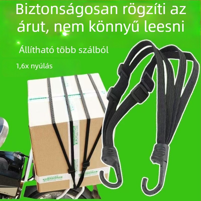 Többfunkciós rugalmas szalagok elektromos járművekhez és motorkerékpárokhoz, mindkét végén kampóval, kopásálló poggyászheveder