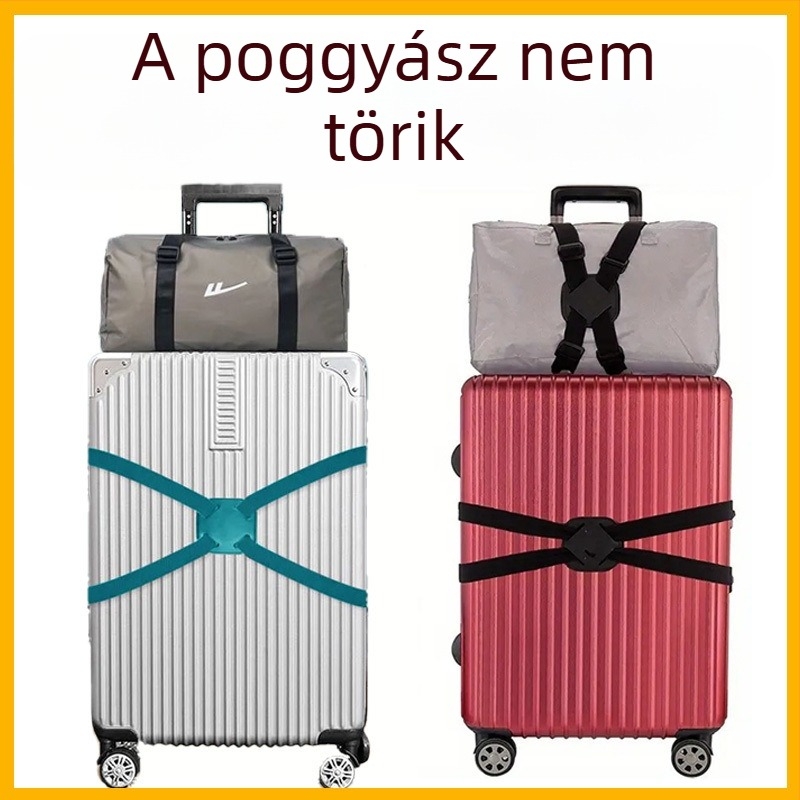 8-as alakú megerősített bőröndheveder, anti-theft funkcióval, utazási kiegészítő, corduroy anyag