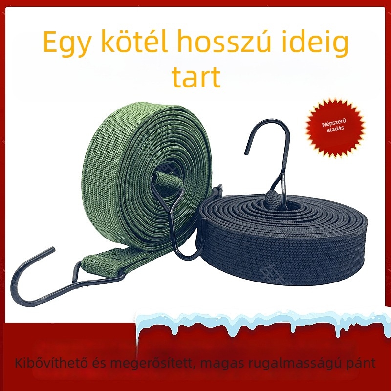 Rugalmas poggyász kötél, univerzális kötőöv, tartós, megvastított, kopásálló, autó használatra