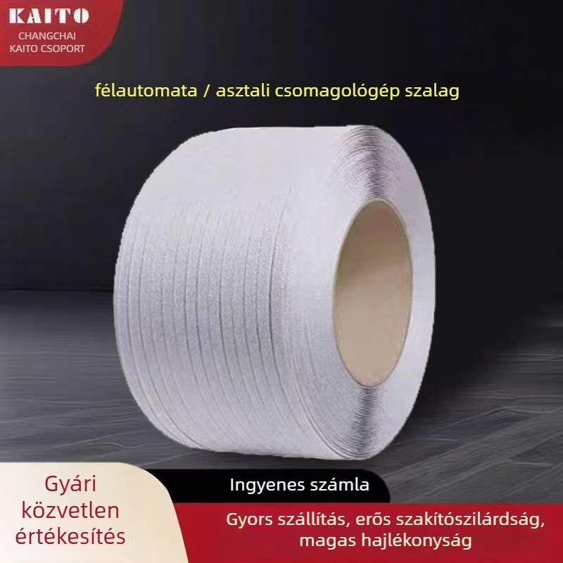 Átlátszó PET/PP csomagoló szalag, kézi forróragasztó ragasztás, húzószilárdság 255 kg