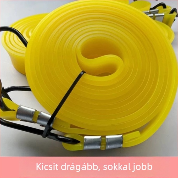 Rugalmas poggyász-kötöző szalag; anyag: borjúbőr; típus: rugalmas szalag; alkalmas poggyász kötözésére; elérhető különböző hosszúságok