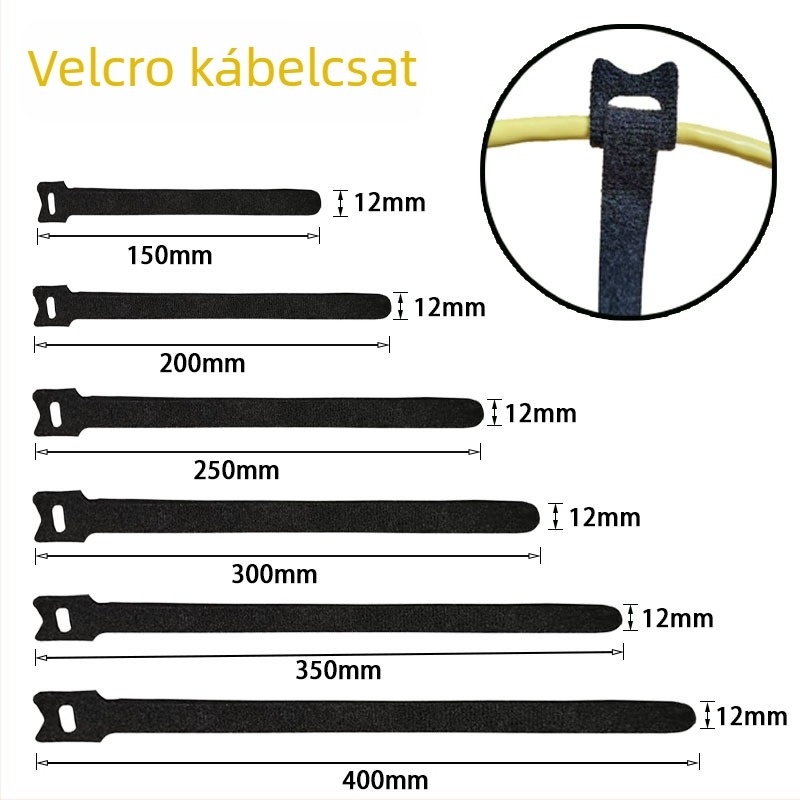 Peng xin Velcro kábelkötő, önragadó, nylon–poliészter keverék, ipari felhasználás, vezeték átvezető szalag