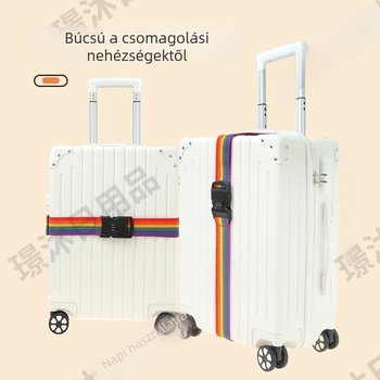 Bőröndökhöz tartó heveder jelszavas záróval – poliészter, csíkos, könnyű, kopásálló, anti‑lopás, Jing Yi