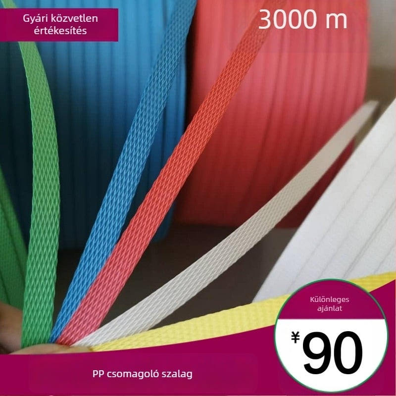 Csomagoló szalag, PP anyag, 0.65 mm vastagság, 12 mm szélesség, szakítószilárdság 100, modell 12065