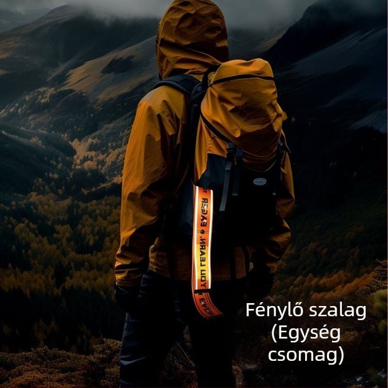Reflektív medálos pánt a poggyászhoz és hátizsákhoz, poliészter ctzd, világító