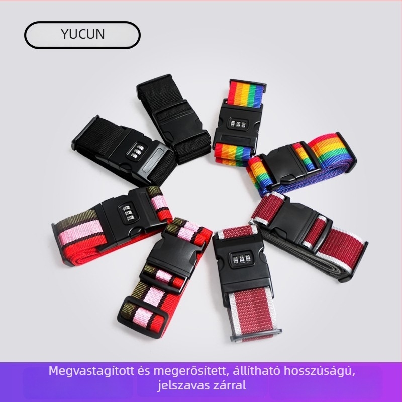 Yucun poggyászpánt, megerősített utazási pánt, vászon csomagoló pánt, hordozható