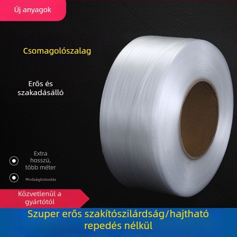 PP átlátszó csomagoló szalag forró ragasztógéphez, fehér, 0,8 mm, szakítószilárdság 20 kg