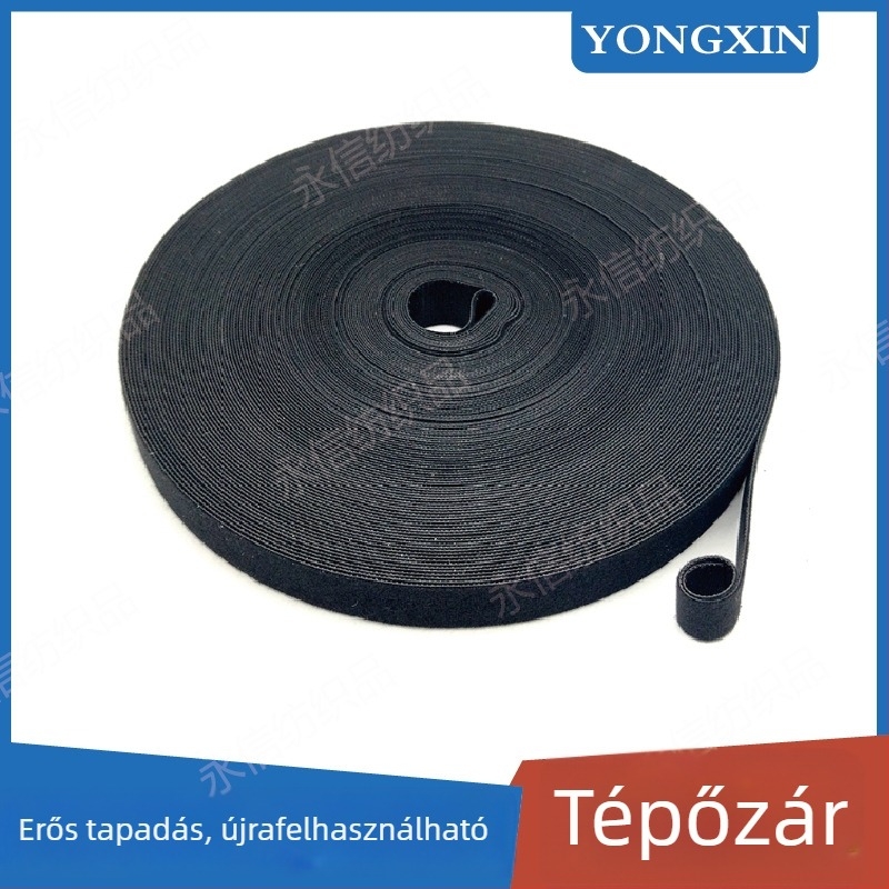 Kétoldalas Velcro kábelkötegelő, saját ragasztó hátlappal, kábelek rendezésére és optikai adatkötegek összefogására; hook-and-loop szalag.
