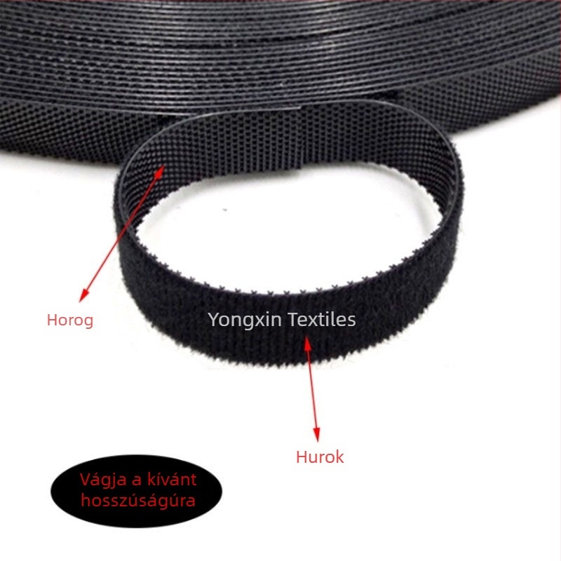 Kétoldalas Velcro kábelkötegelő, saját ragasztó hátlappal, kábelek rendezésére és optikai adatkötegek összefogására; hook-and-loop szalag.