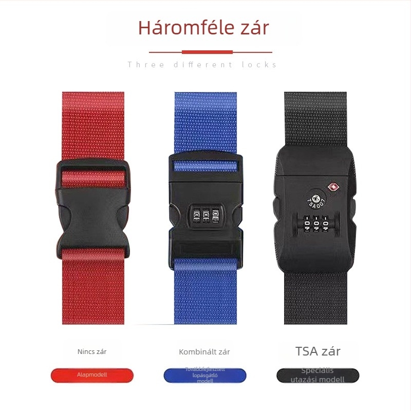 Bőröndhöz való csatos pánt számzáras záróval – Velcro nylonszalag utazásokhoz