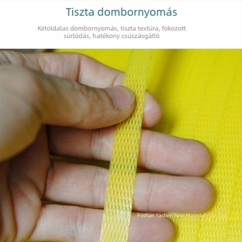 Sárga átlátszó PP csomagoló kötöző szalag, polipropilén, 12 mm x 0,7 mm x 2800 m