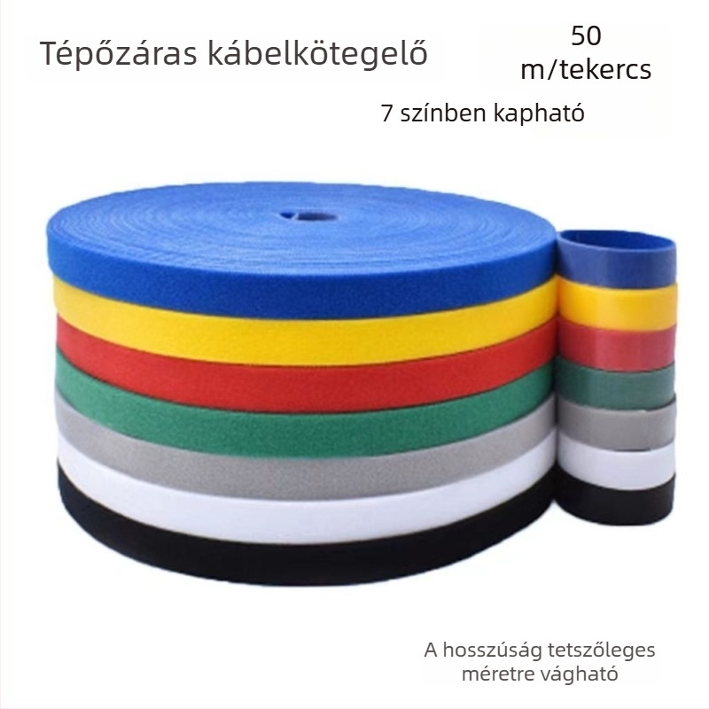 Hátsó‑támasz Velcro szalagok – színes kábelkötegítő szalagok számítógépes szobába, kétoldalas ragasztóval a kábelek rendezéséhez