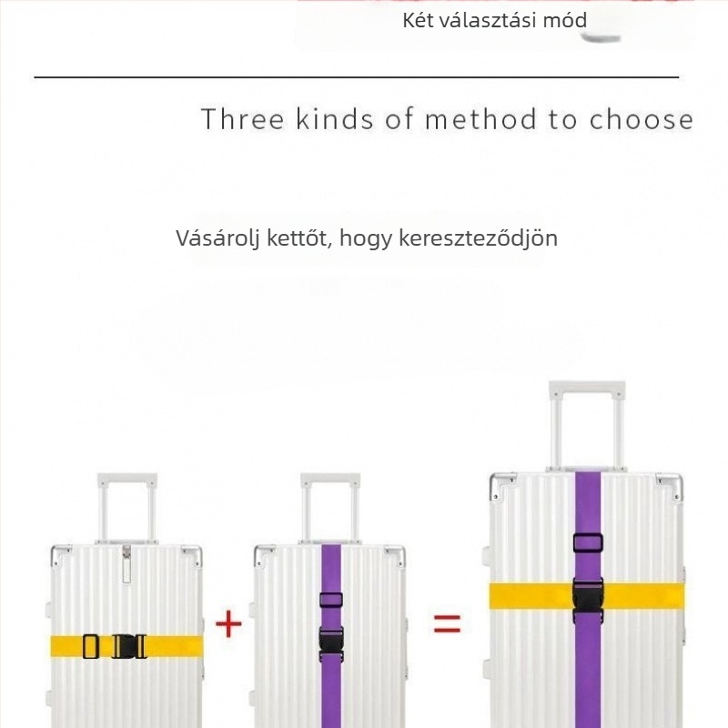 Utazási poggyász hevederek – Megerősített kereszt-záras heveder a kerekes táskákhoz (Anyag: Corduroy; Mintázat: See details; Funkció: Other)