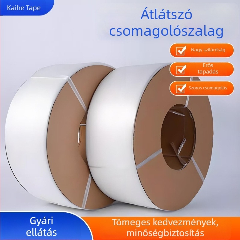 Fehér átlátszó PP csomagoló szalag és heveder – nagy szilárdságú ipari csomagoláshoz