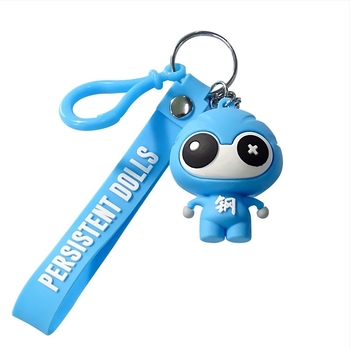 Szilikon kulcstartó karikatúra kabala, testre szabható 3D medál