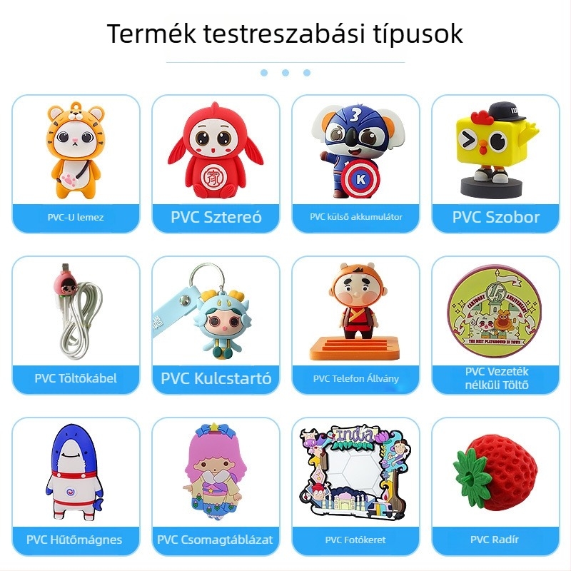 Szilikon kulcstartó karikatúra kabala, testre szabható 3D medál