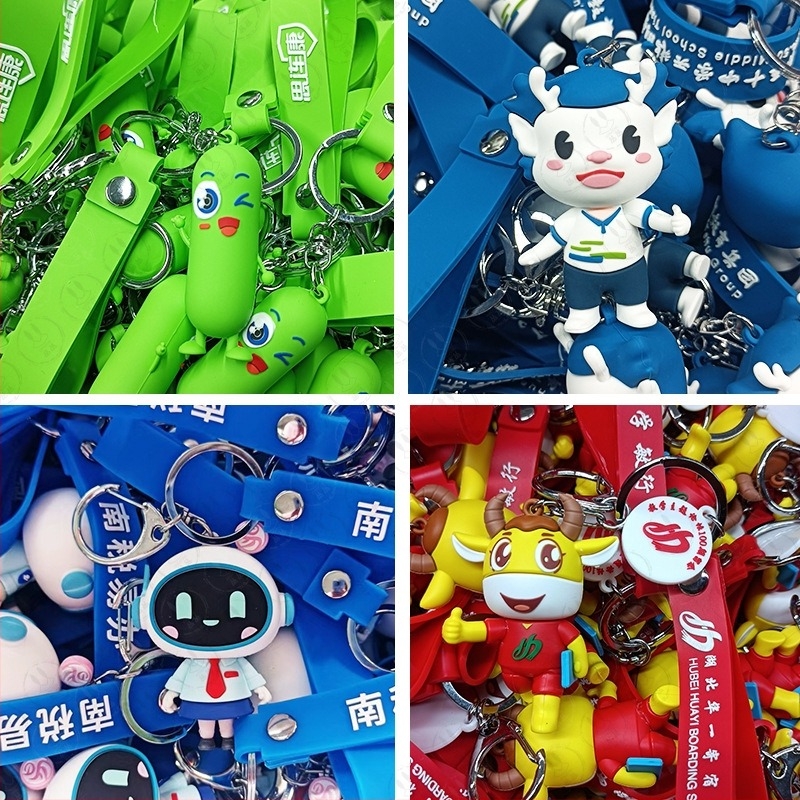 Szilikon kulcstartó karikatúra kabala, testre szabható 3D medál