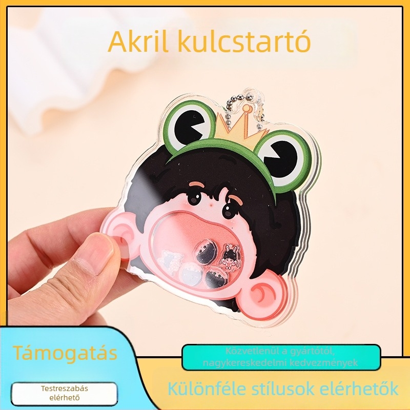 Akril kulcstartó karikatúra stílussal – személyre szabott hátizsák-dísz