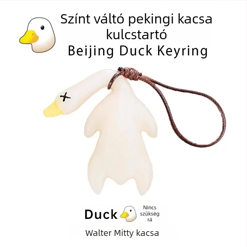 Autó visszapillantó tükörre szánt liba medál - színváltó, UV- és hőmérséklet-érzékeny, karikatúra stílus, Friendly márka, kulcstartó